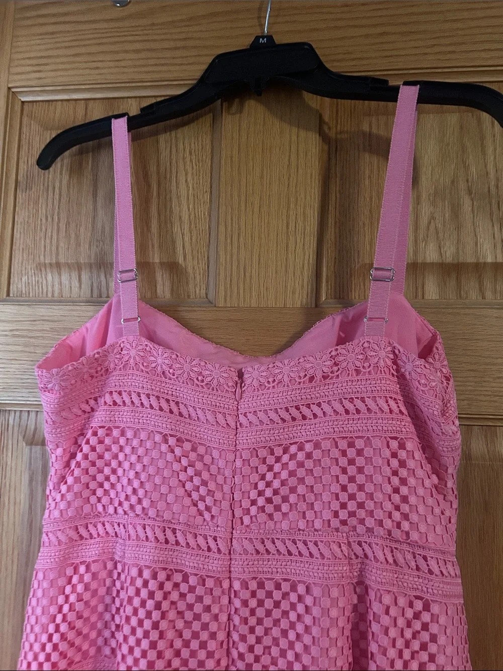 J. Crew Pink Geometric Lace Eyelet Midi Dress | Size 10